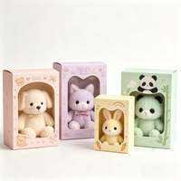 Boîte à jouets en peluche de luxe haut de gamme avec fenêtre transparente, emballage personnalisé auto-assemblable avec logo, prêt à la vente pour cadeaux d'animaux en peluche