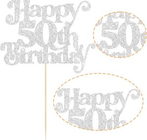 1 pièce Décoration <span class=keywords><strong>de</strong></span> gâteau Joyeux <span class=keywords><strong>50e</strong></span> <span class=keywords><strong>Anniversaire</strong></span>, Pique à gâteau Joyeux <span class=keywords><strong>Anniversaire</strong></span> à paillettes, « Salut à 50 ans » pour <span class=keywords><strong>50e</strong></span> <span class=keywords><strong>Anniversaire</strong></span>, <span class=keywords><strong>Anniversaire</strong></span> <span class=keywords><strong>de</strong></span> <span class=keywords><strong>Mariage</strong></span> et Décoration <span class=keywords><strong>de</strong></span> Fête - Product Image 3