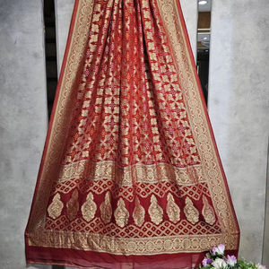 ผ้าจอร์เจียแท้นิ่มแบบพรีเมี่ยมความยาว2.50เมตรเงางามหรูหรามีรายละเอียดที่ประณีตสำหรับเสื้อผ้าอินเดียและปากีสถาน - Product Image 1