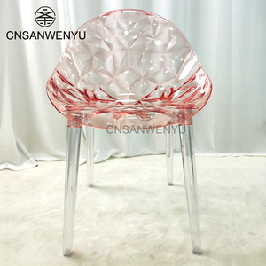 İskandinav şeffaf net kırmızı kristal yaratıcı basit plastik arkalığı açık akrilik yemek sandalyesi - Product Image 2