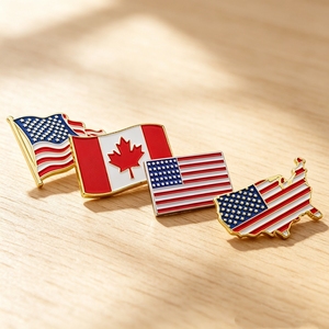 Broche en métal personnalisée en forme de <span class=keywords><strong>carte</strong></span> des États-Unis, émail souple, pour événement patriotique, symbole national durable, vente directe usine - Product Image 1
