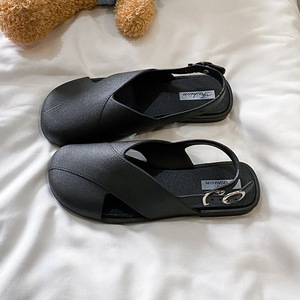 Sandales Baotou pour femmes, chaussures plates décontractées d'été, chaussures de plage, pantoufles respirantes - Product Image 2