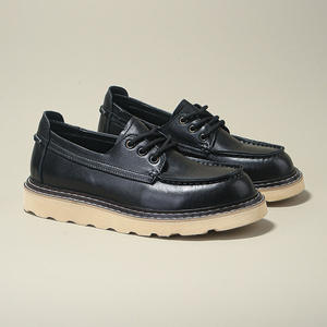 Nouvelles Chaussures pour Hommes – Style Printemps-Automne en Cuir Véritable Haut de Gamme, Style Workwear Décontracté Britannique, Respirantes - Product Image 1