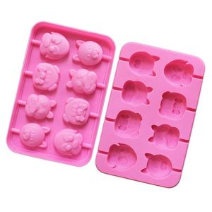 แม่พิมพ์ซิลิโคนรูปหัวสัตว์หลากหลายแบบ 8 ช่อง สำหรับทำลูกอม/ช็อกโกแลต ทำมือ เป็นมิตรกับสิ่งแวดล้อม รับผลิตแบบ OEM/ODM - Product Image 2