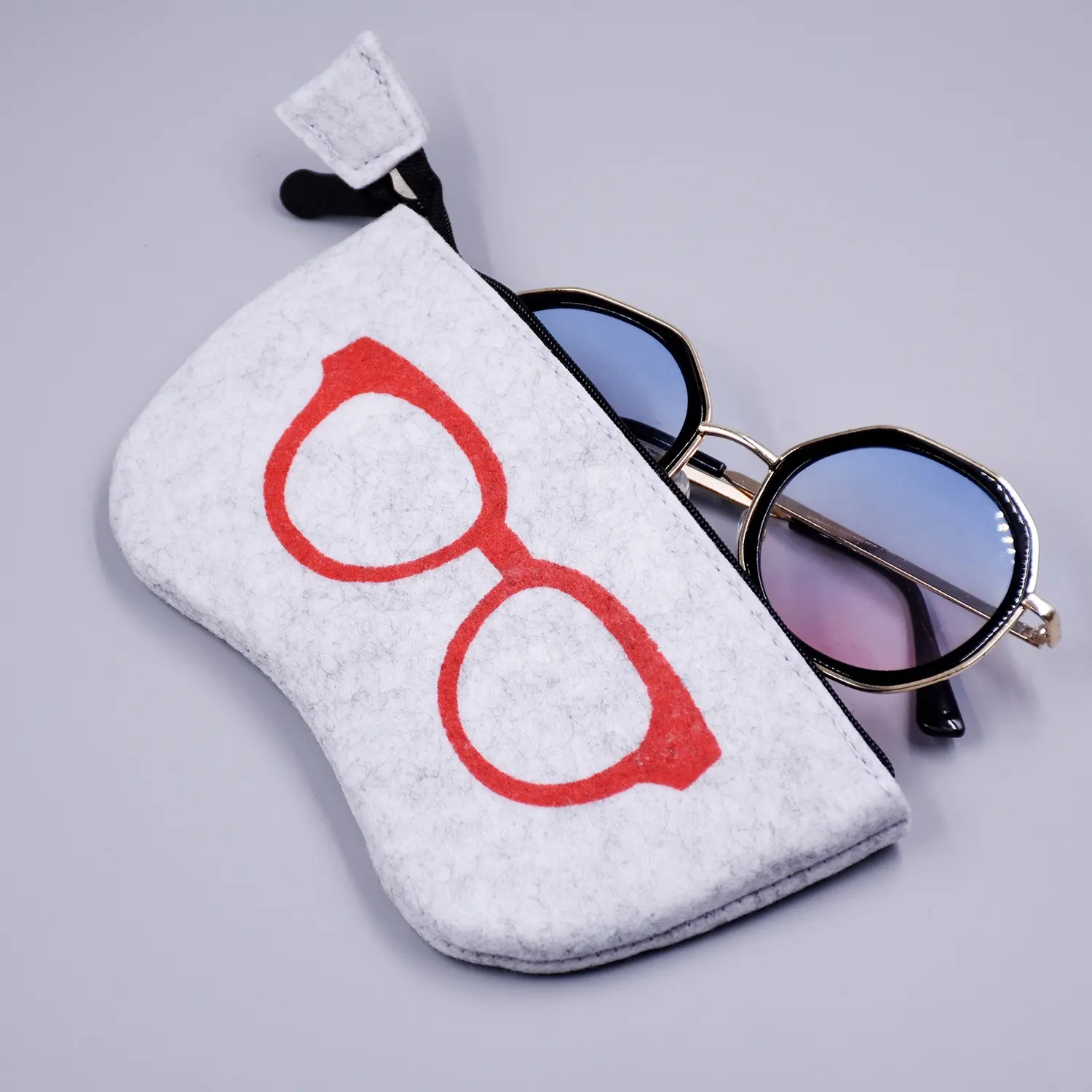 Colorido Feltro Óculos Caso Óculos Caixa Soft Bolsa Multifuncional Bag