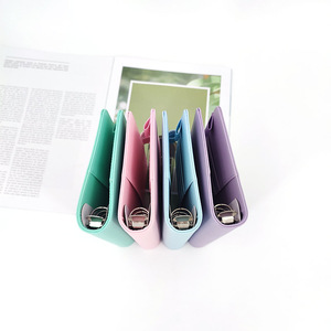 Album photo A5 A6 en cuir PU, classeur à 6 anneaux, carnet, couleur <span class=keywords><strong>macaron</strong></span>, journal DIY, planificateur, couverture à feuilles mobiles, fermeture à boucle magnétique - Product Image 4