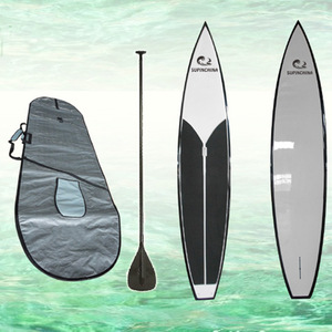 Tabla de SUP de madera de 10 pies con aleta única, remo y bolsa de transporte para lagos, ríos, aguas tranquilas y brizlantes, unisex, portátil. - Product Image 4