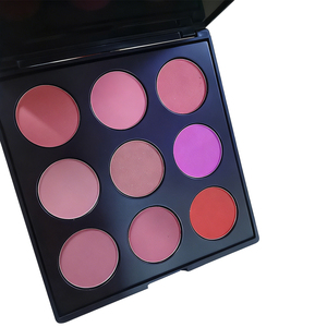 Palette de fard à <span class=keywords><strong>joues</strong></span> mat 9 couleurs avec logo privé, fard à <span class=keywords><strong>joues</strong></span> facial modulable, poudre pressée, palette de maquillage pour femmes, coffret cadeau - Product Image 1