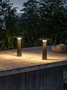 Lampe de table en métal rechargeable, style nordique minimaliste, pour restaurant, bar, café, lumière d'ambiance, lampe de bureau LED portable sans fil, étanche - Product Image 6