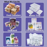 Boîtes d'emballage personnalisées, portables, pliables, écologiques, en PET recyclé de qualité alimentaire, transparentes, pour desserts et sandwichs, avec gaufrage