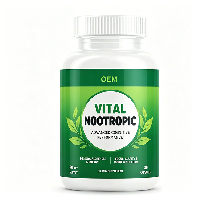 Vital Nootropic Advanced Cognitive Performance Capsules 30 Count 30 Day Supply OEM Supplement for Memory Alertness