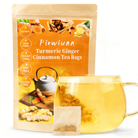 Bolsitas de Té de Mezcla Herbal de Cúrcuma, Jengibre y Canela, 180g, 120 Sobres, Infusión Especiada Sin Cafeína para Bebidas Calientes