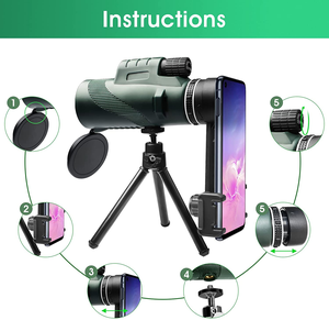Classic 40x60 Single <strong>Binoculars</strong> 80*100 High With Green Black Bird Watching Concert - Product Image 3