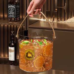 Sáng Tạo Xách Tay Trọng Lượng Nhẹ Bền Vững Rõ Ràng Nhựa Trong Suốt Xô Đá Cho Cắm Trại Trái Cây Nước Giải Khát Lưu Trữ Phục Vụ - Product Image 2