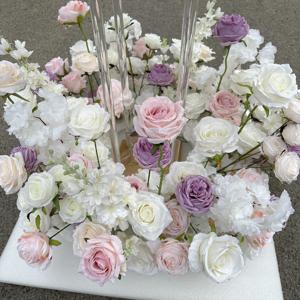 Centro de Mesa de Flores Artificiales GreenLife, 60 cm, Morado, Rosa y Blanco, el Más Vendido, para Decoración de Mesa de Boda y Banquete - Product Image 4