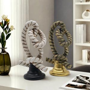 Adorno Moderno Minimalista con Diseño Creativo en Forma de Nudo de Cuerda, para Porche, Escritorio, Sala de Estar, Mueble de TV, Estilo Lujoso, Resina - Product Image 2