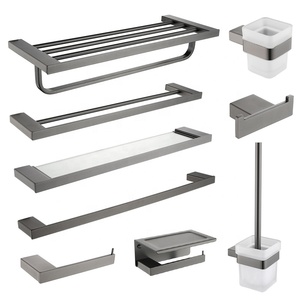 Hotel Pistola <span class=keywords><strong>Grigio</strong></span> 304 In acciaio inox <span class=keywords><strong>accessori</strong></span> per il <span class=keywords><strong>bagno</strong></span> <span class=keywords><strong>set</strong></span> - Product Image 1