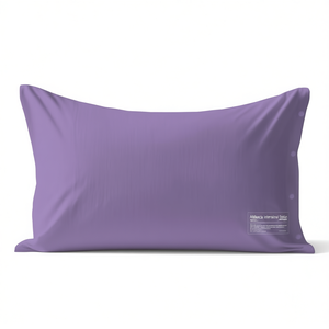 Funda de almohada 100% algodón color lila, tamaño alemán 80x80cm - Product Image 3