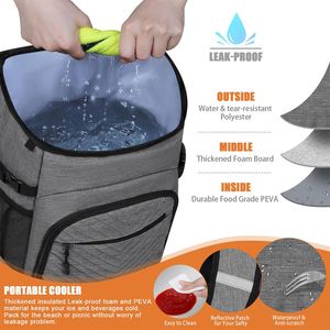 Sac isotherme souple personnalisé avec logo pour adultes, idéal pour le camping, les voyages, le style de vie en plein air, le transport de repas, la conservation de la bière et les pique-niques - Product Image 2