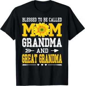 T-shirt pour la fête des mères, livraison gratuite, « Blessed to Be Called Mom Grandma Great Grandma » - Product Image 6
