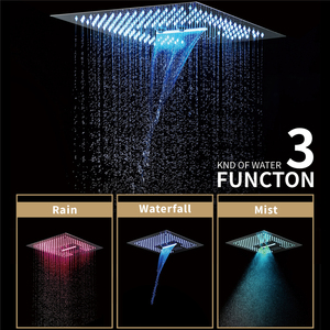 Trần nhúng mưa Thác sương tắm 16-inch Led Shower Head âm nhạc Loa tĩnh nhiệt vòi hoa sen vòi - Product Image 2
