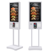 24 27 32 Inch Touch Screen Ordering Kiosk Floor Stand Restaurant Cashless Fast Food Self Service Order Payment Terminal Kiosk