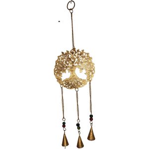 PARIJAT Artesanía Metal Hierro Árbol Vida Campanas de viento para el hogar Balcón Terraza Jardín Sala de estar Campanas colgantes Sonido decorativo - Product Image 1