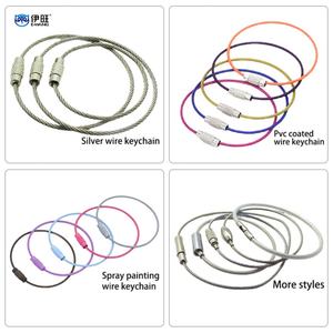 Porte-clés en acier inoxydable YIWANG, anneau porte-clés, fil pour étiquette de bagage, pour cartes d'identification à glissière - Product Image 6
