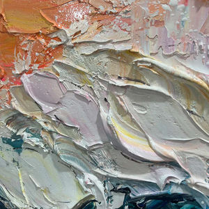 Peinture murale d'art contemporain abstrait sur toile, peinture à l'huile texturée 3D représentant des vagues océaniques pour le hall d'hôtel, le bureau, la décoration de la maison - Product Image 5