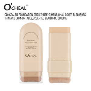 Solid Waterproof Non-Stuck Powder Brighten Double-Ended Concealer <b>Foundation</b> Stick for Unisex Light to Dark Skin Tones - Product Image 6
