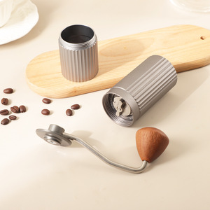 <span class=keywords><strong>Molinillo</strong></span> de Café Manual de Aluminio con Mango de Madera, Muela de Acero Inoxidable, <span class=keywords><strong>Molinillo</strong></span> de Café Portátil - Product Image 4