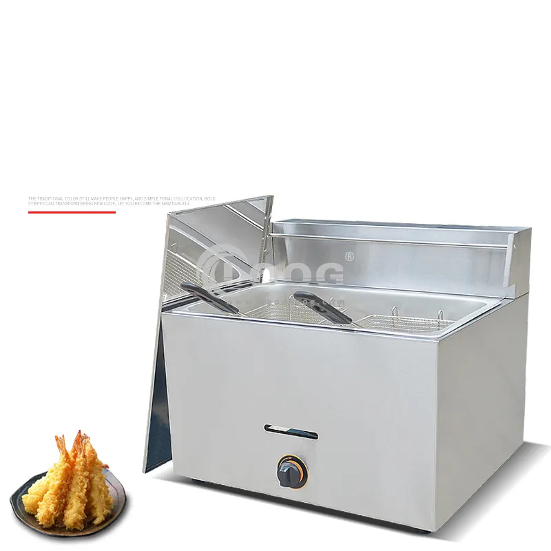 Friteuse commerciale au gaz gpl, 1 pièce, équipement de cuisine en acier inoxydable, accessoire pour la friture