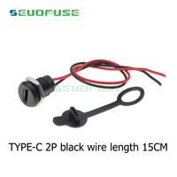 Connecteur USB-C 2Pin Type-C Étanche PH 2.0 Écrou Verrouillage Panneau Montage TPC Étanche Charge Rapide Jack Por