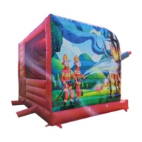 Château gonflable sur le thème des pompiers, structure gonflable pour enfants, station de pompiers gonflable pour location de fête