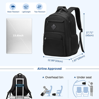 Sac à dos étudiant résistant à l'eau, personnalisable avec logo, élégant et neutre, pour ordinateur portable 15 pouces, idéal pour les trajets quotidiens et les voyages de loisirs