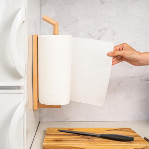Wood Rhythm Wooden <b>Paper</b> Towel Holder Wall Mounted L Shape <b>Kitchen</b> Roll Storage Rack - Product Image 2