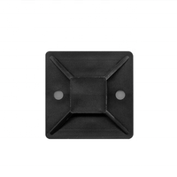 HOORED Plaque de positionnement en plastique à double trou, Nylon 66, auto-adhésive, pour gestion de câbles électriques, pince à câbles plate, noire