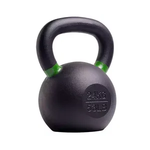 Custom Gym Weight Training Gravity Workout Solid Spray Paint Coated Competition Cast Iron Kettlebell With Logo