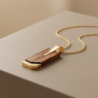 Collier pendentif rectangulaire en acier inoxydable Fatingna, plaqué or, gravable, forme géométrique tendance, cadeau pour couple