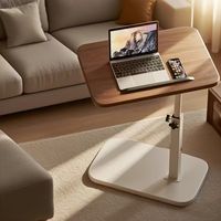 Petite table d'appoint en métal à hauteur réglable, table relevable pour canapé, table de chevet pour chambre à coucher, balcon ou support de rangement pour ordinateur dans le salon