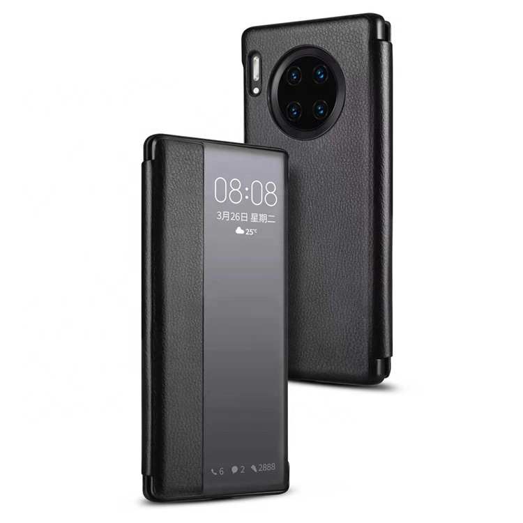 Case inteligente com estampa litchi, capa estilo de negócios com visão inteligente para itel/tecno camon 17/infinix note 10/oppo