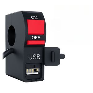 Interruptor de manillar de motocicleta, interruptor de faro e intermitente, interruptor USB único con luz indicadora - Product Image 1