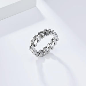 Unisex <b>Titanium</b> Steel <b>Chain</b> Ring Gold Black Silver Hip Hop Fashion Bracelet Thumb Ring Jewelry - Product Image 3