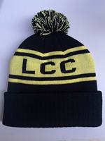 Bonnet en tricot de boules de fourrure de couleurs mélangées avec logo personnalisable motif d'arcs à pois brodés en 3D pour la plage ou les affaires Vente en gros