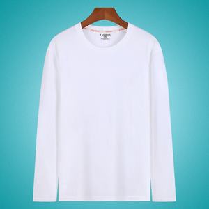 Fabricant OEM, vente en gros de t-shirts en coton 180g, col rond, coton de haute qualité, logo personnalisé, manches longues pour hommes - Product Image 3