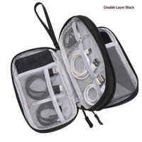 Tas Penyimpanan Digital Multifungsi Lapis Ganda untuk Perjalanan Antar Negara, Bahan ABS, Gaya Fashion, Penutup Ritsleting