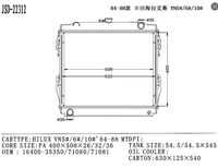 Pièces et accessoires automobiles JD 22312 Radiateurs pour HILUX YN5 # 6 # 10 #   Radiateur 1884-1888 16400-35350 16400-71080 16400-71081