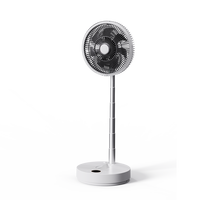 Ventilateur sur pied rechargeable 10000 mAh, en plastique, avec éclairage nocturne, hauteur réglable et rotation, idéal pour hôtel