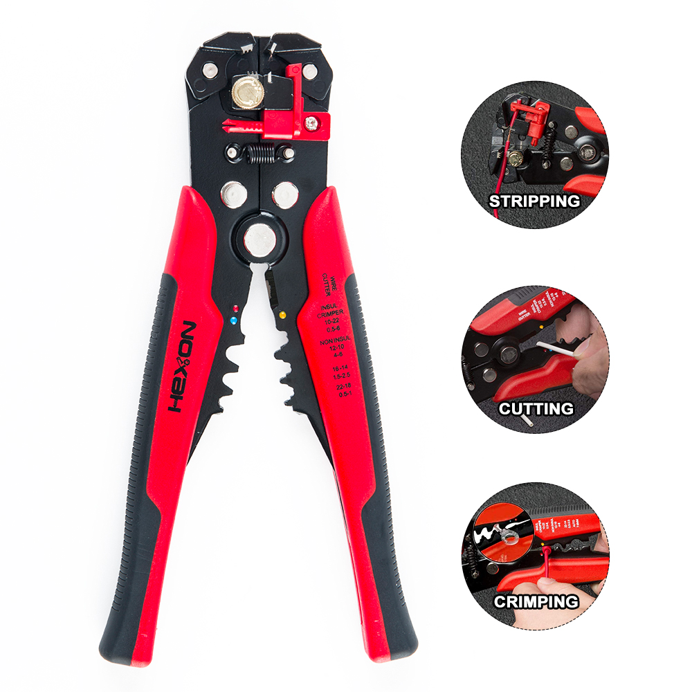 Awg 24-10 0.2-6mm Terminal Crimping Stripping Cutting Plier Self Adjusting Automatic Wire Stripper