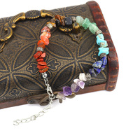 Bracelet multicolore réglable en cristal perlé fait à la main